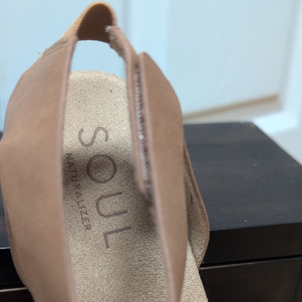 SOUL Naturalizer Deara Tan Espadrille Wide Ankle Strap Sandals Size 6.5M. NEW - Picture 4 of 5